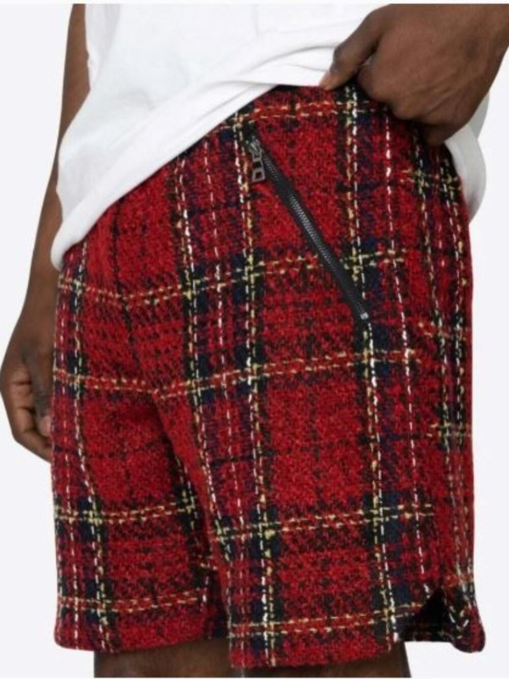 Ruby Red Tweed Shorts - Picture 2 of 4